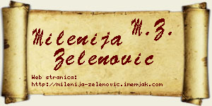 Milenija Zelenović vizit kartica